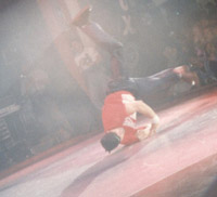 Darrel doing a windmill at the UK B-Boy Championships 1996